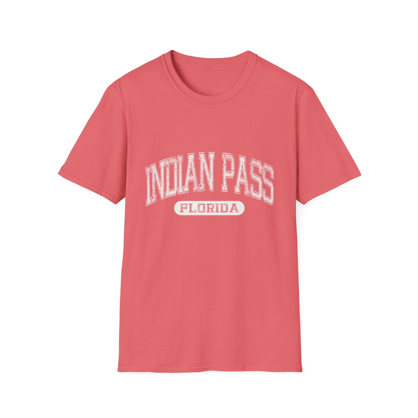 Indian Pass Tee Florida - Varsity Letters Bold Text Official Beach Tee