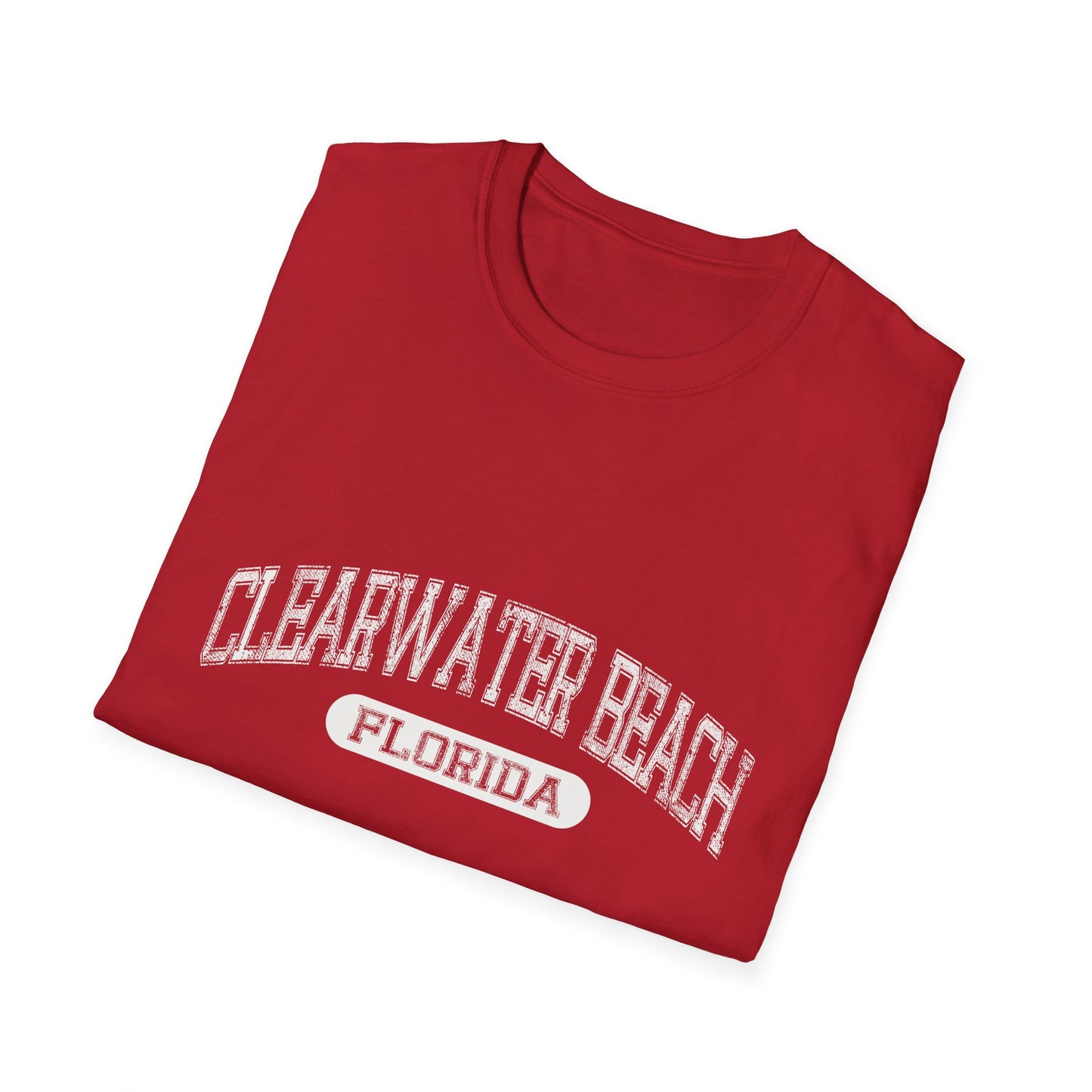 Clearwater Beach Tee Florida - Distressed Text Varsity Letters Official Tee