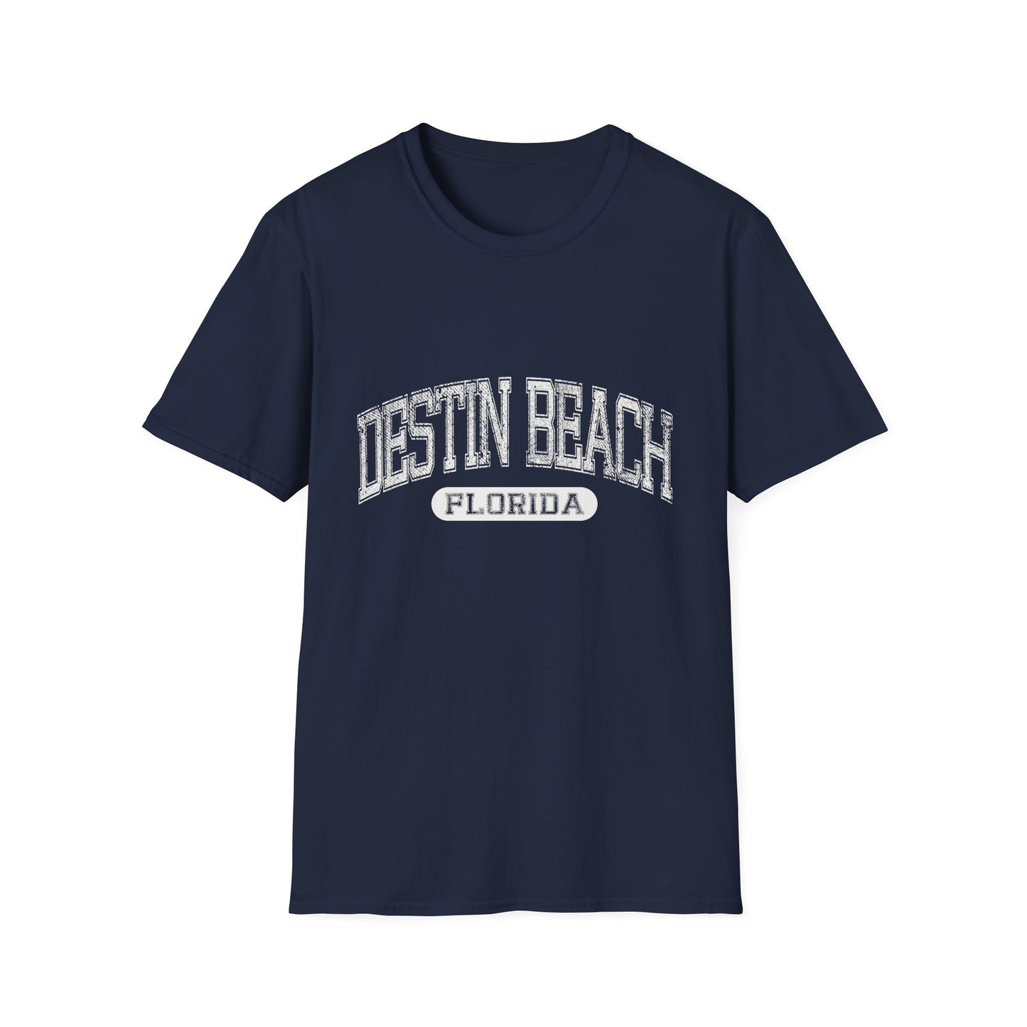 Destin Beach Tee Florida - Distressed Text Varsity Letters Official Tee