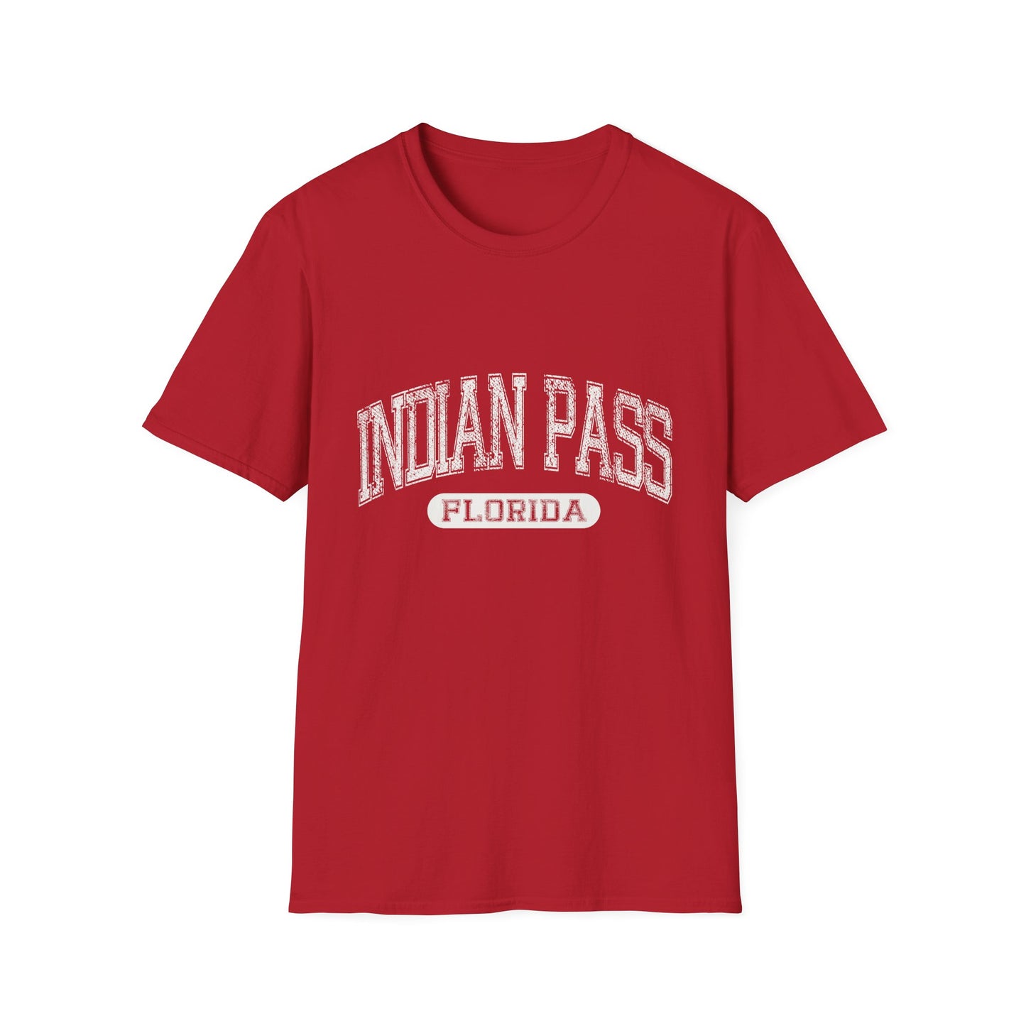 Indian Pass Tee Florida - Varsity Letters Bold Text Official Beach Tee