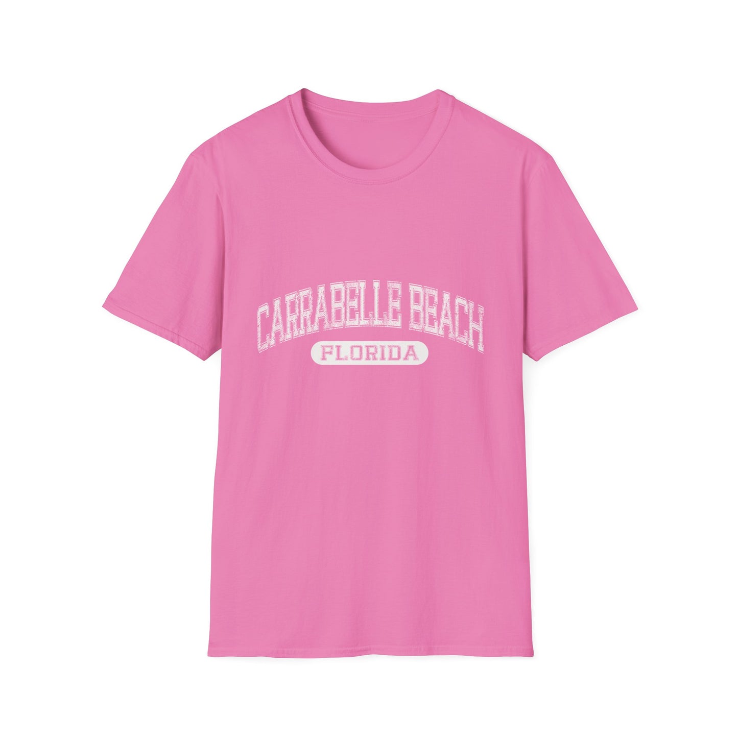 Carrabelle Beach Tee Florida - Bold Text Distressed Letters Curved Text