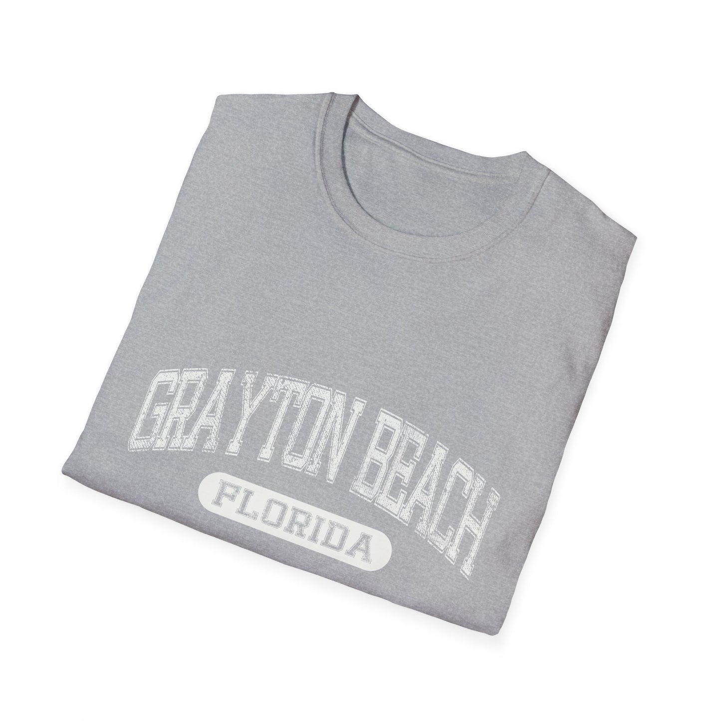 Grayton Beach Tee Florida - Distressed Text College Font Bold Letters Official