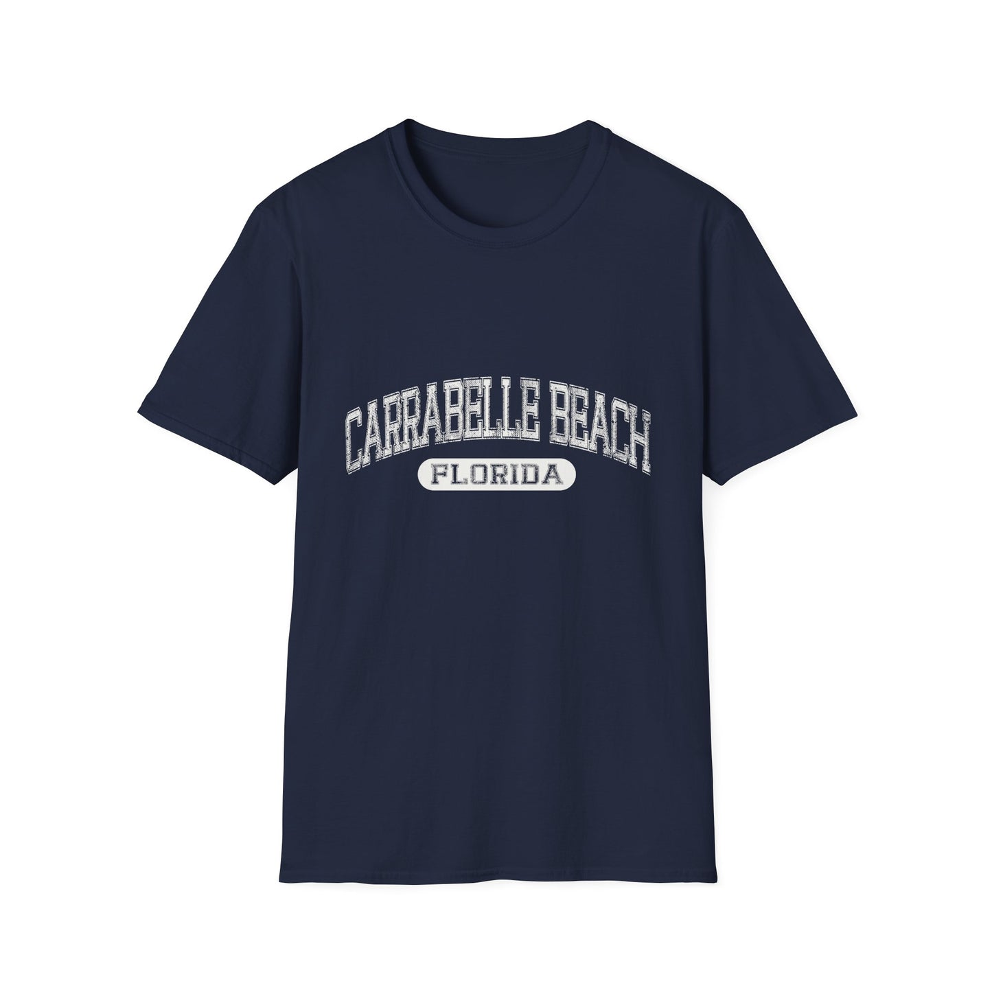 Carrabelle Beach Tee Florida - Bold Text Distressed Letters Curved Text