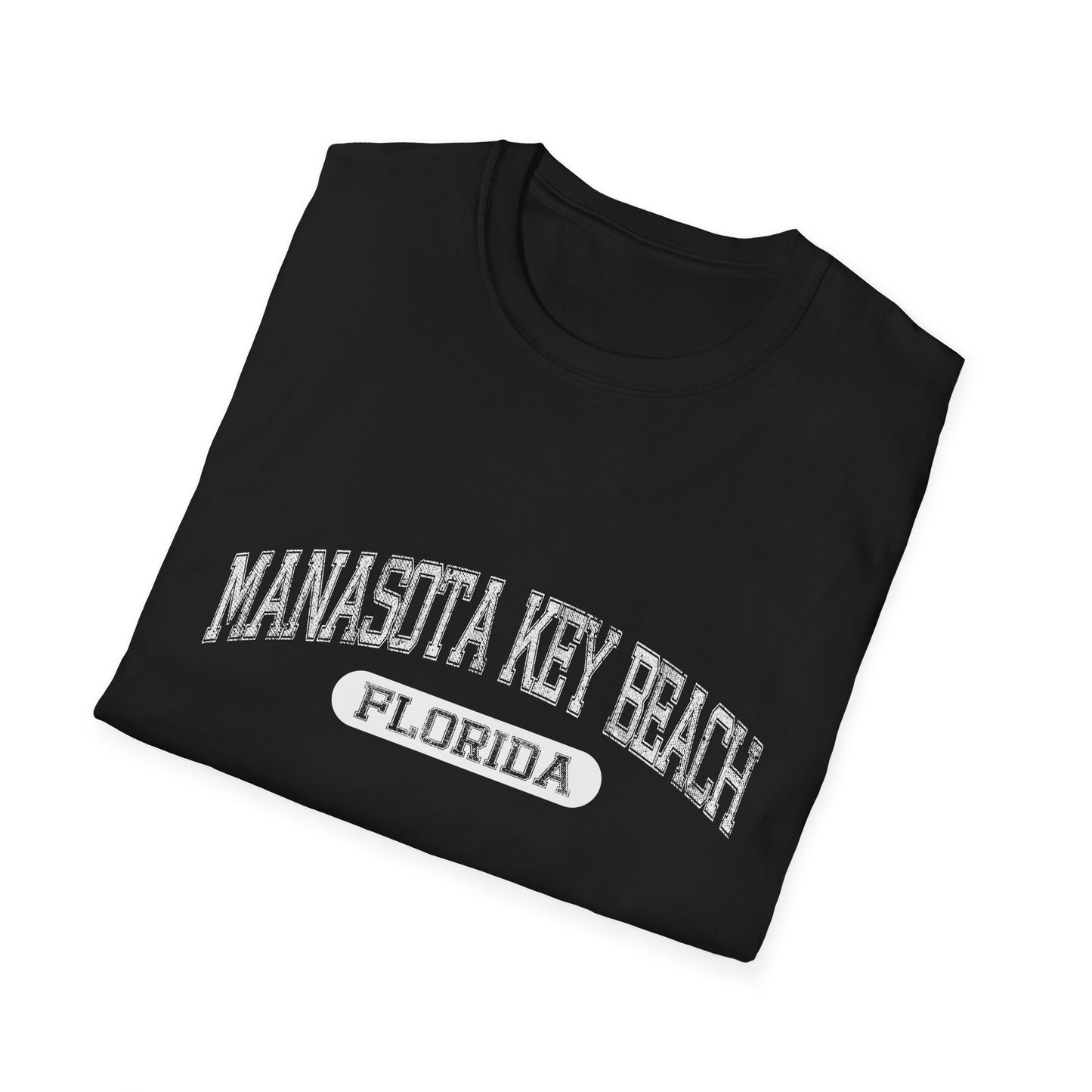 Manasota Key Beach Tee Florida - Distressed Text Varsity Letters Official Tee