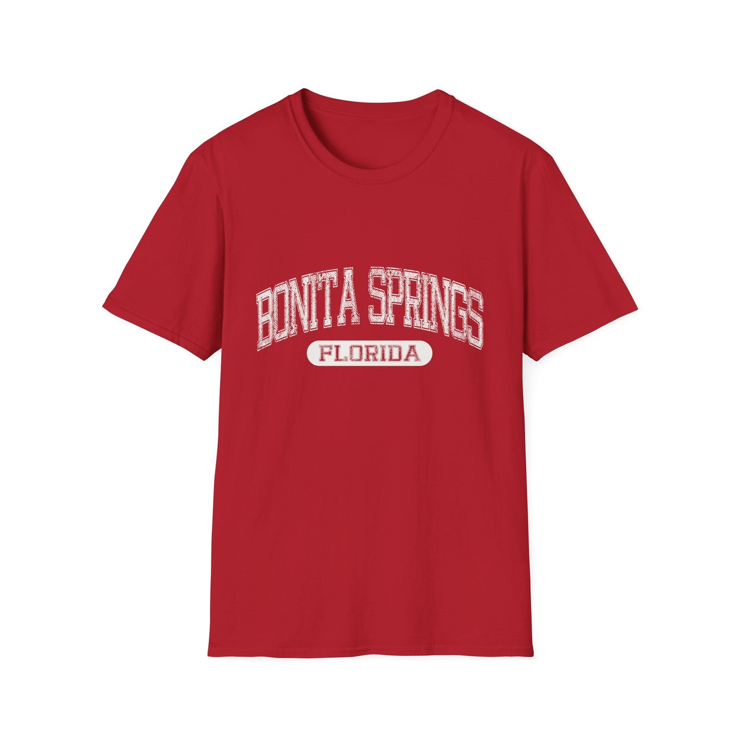 Bonita Springs Tee Florida - Official Tee Bold Letters Beach Tee Distressed