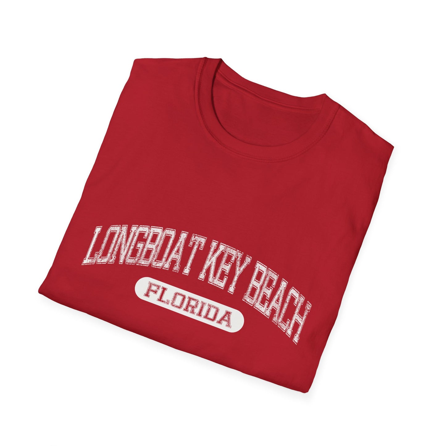 Longboat Key Beach Tee Florida - Bold Letters Beach Tee Curved Text Official Tee