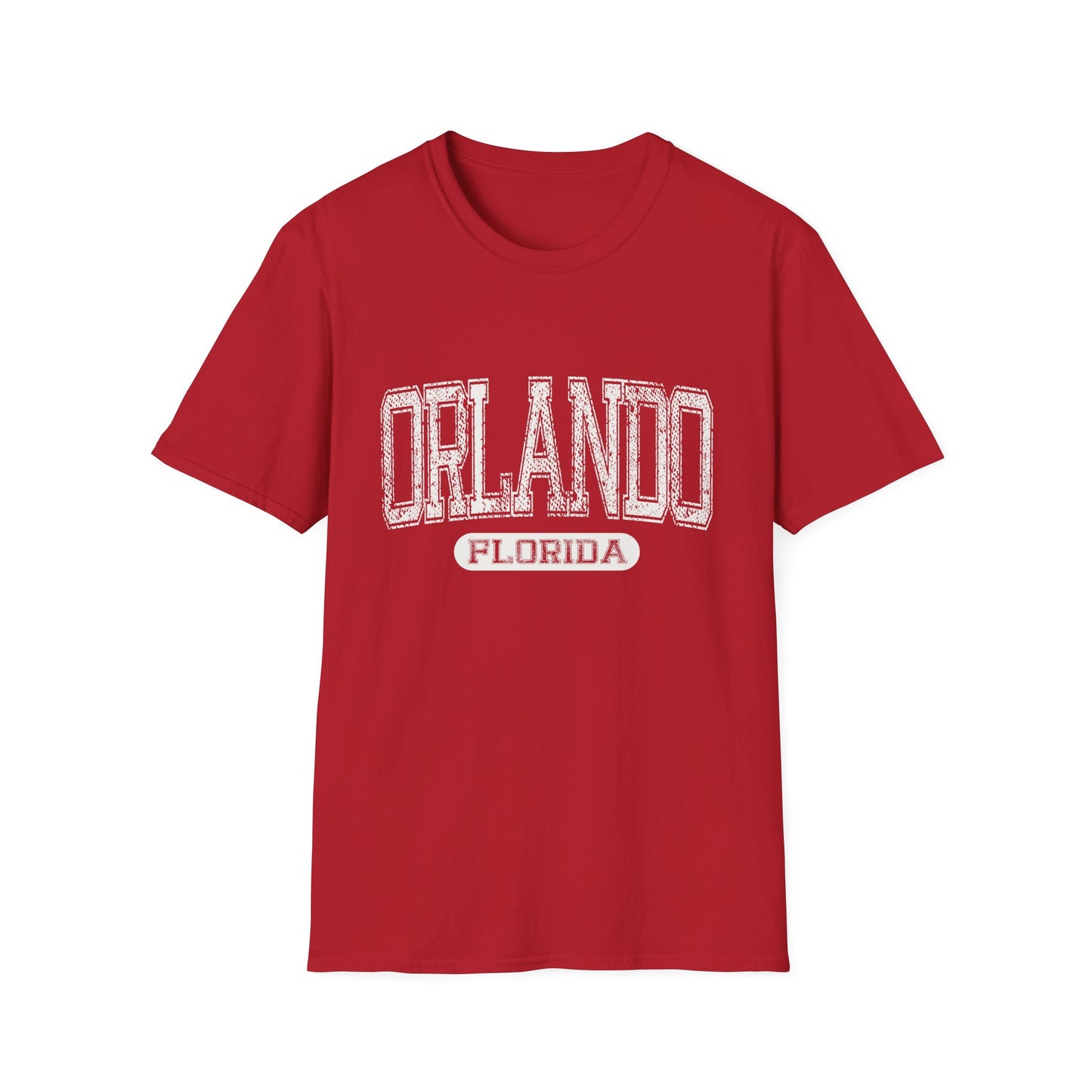 Orlando Tee Florida - Distressed Text College Font Bold Letters Official Tee