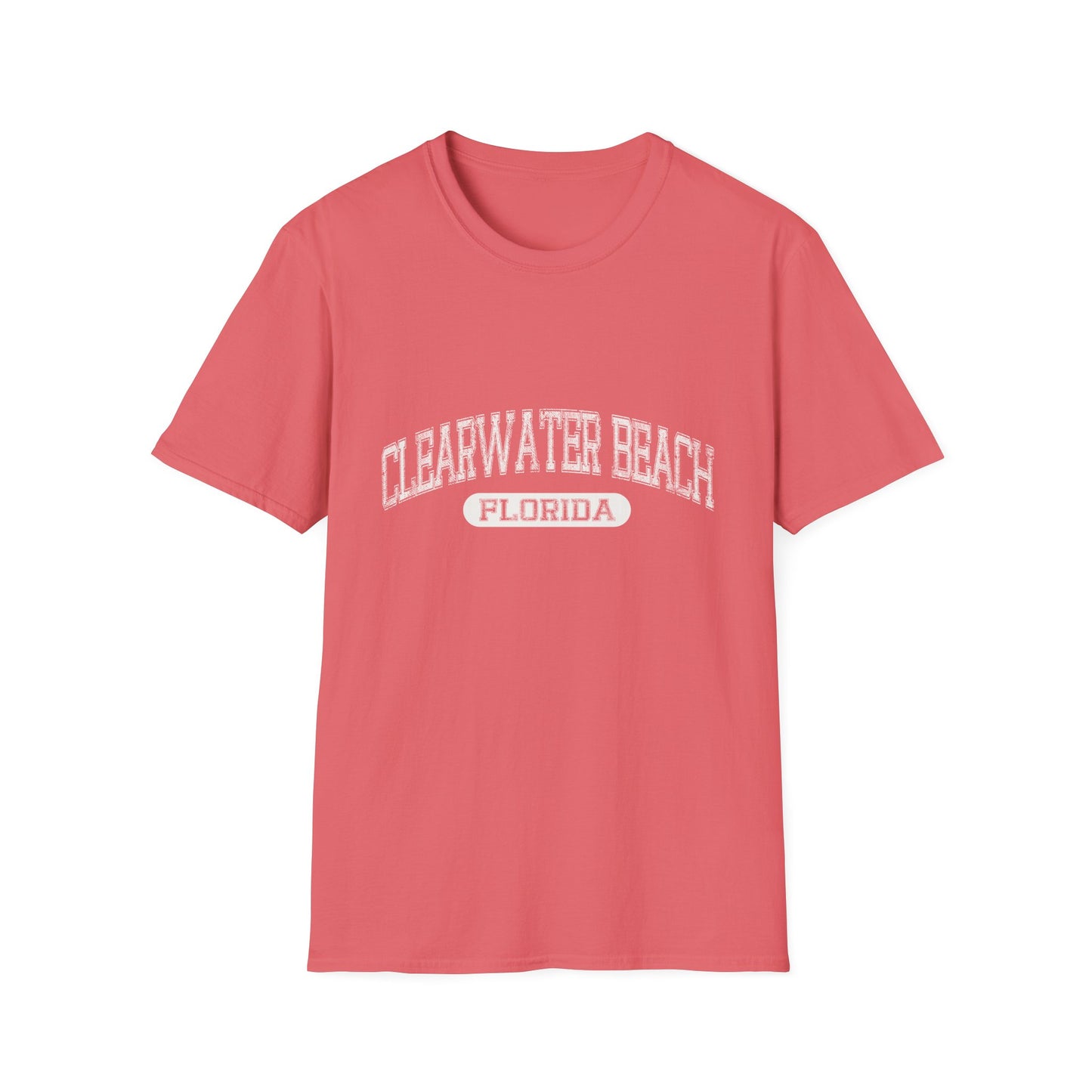 Clearwater Beach Tee Florida - Distressed Text Varsity Letters Official Tee