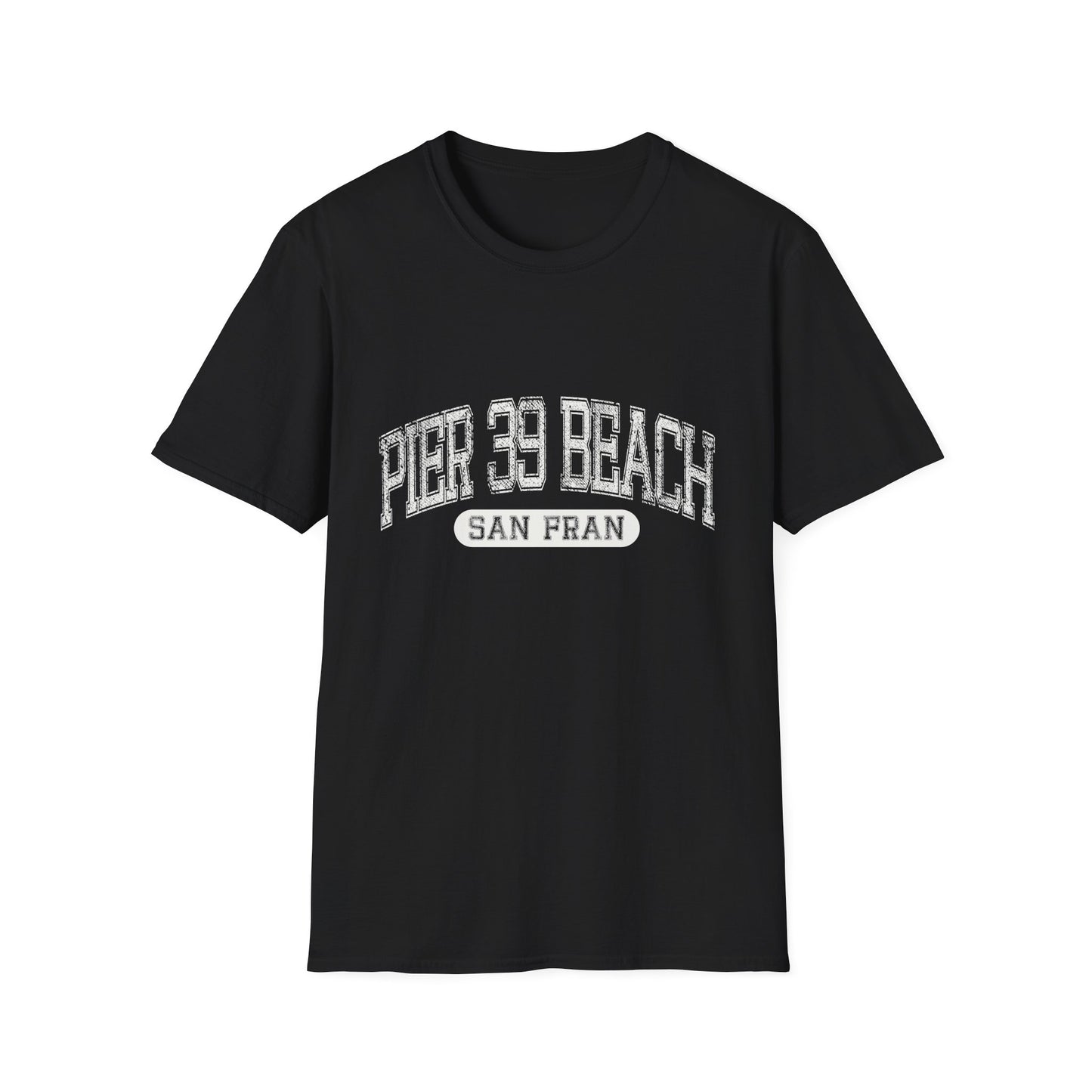 Pier 39 Beach Tee San Francisco - Official Tee Bold Letters Beach Tee Distressed