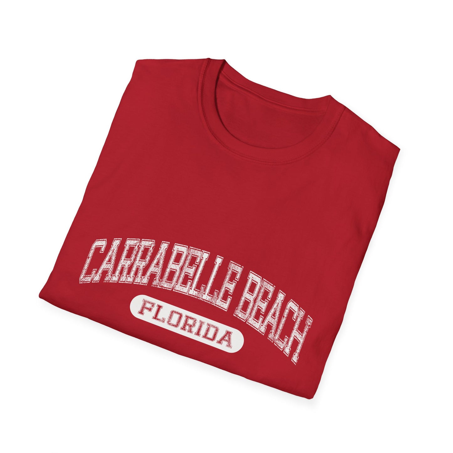 Carrabelle Beach Tee Florida - Bold Text Distressed Letters Curved Text