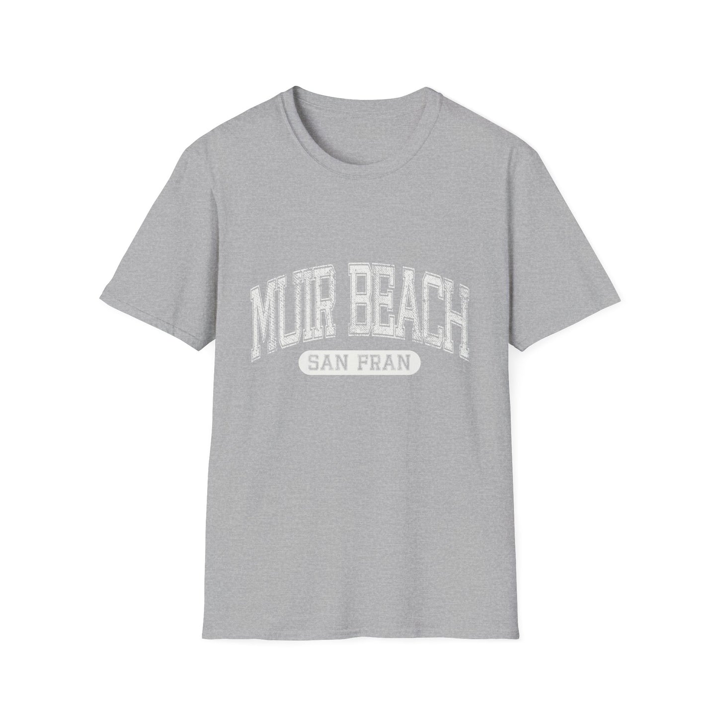 Muir Beach Tshirt San Francisco - Bold Text Distressed Letters Curved Text