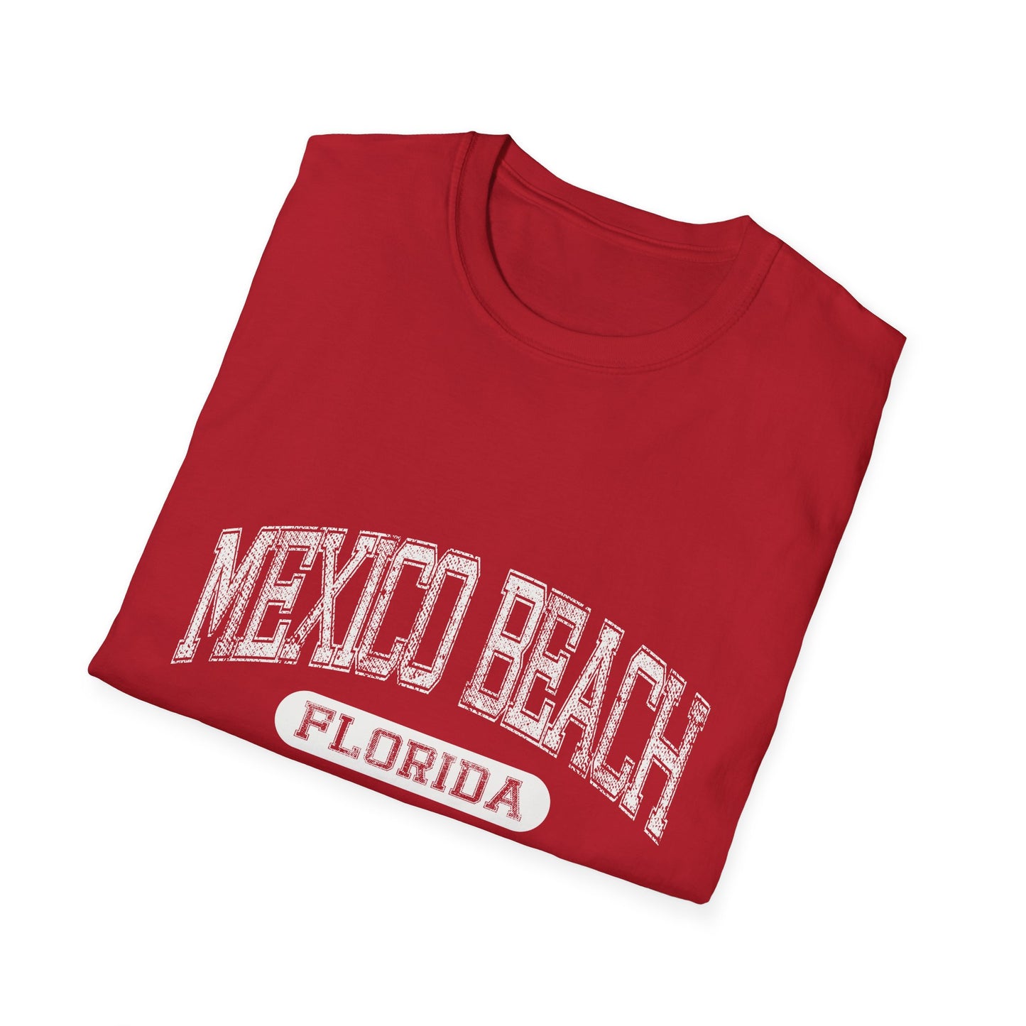 Mexico Beach Tee Florida - Distressed Text Varsity Letters Official Tee