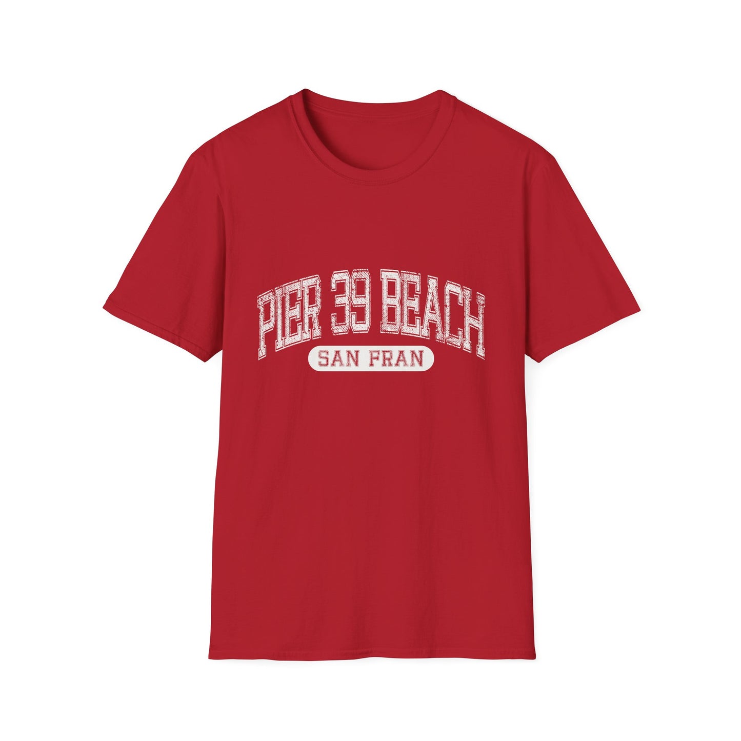 Pier 39 Beach Tee San Francisco - Official Tee Bold Letters Beach Tee Distressed