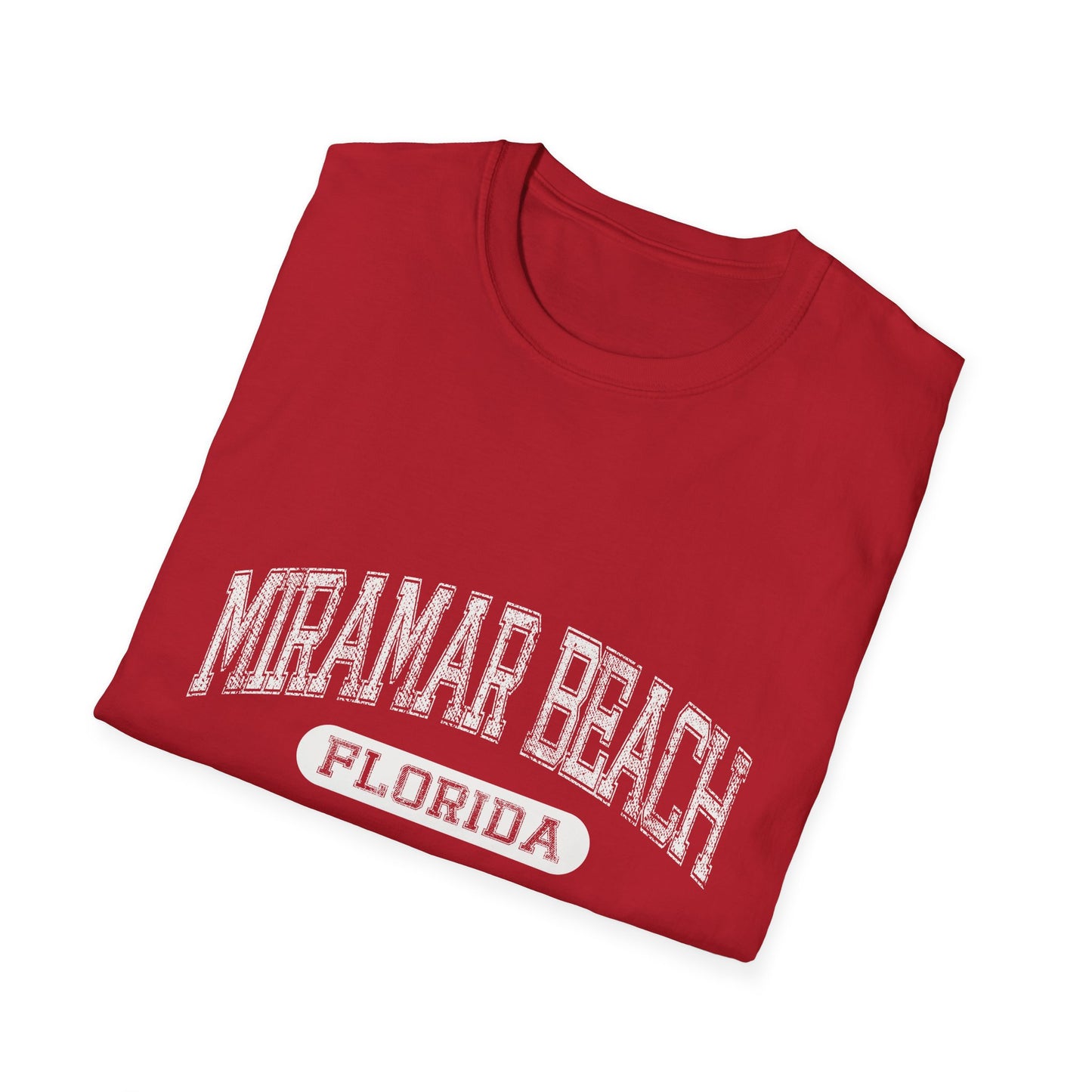 Miramar Beach Tee Florida - Varsity Letters Bold Text Official Beach Tee