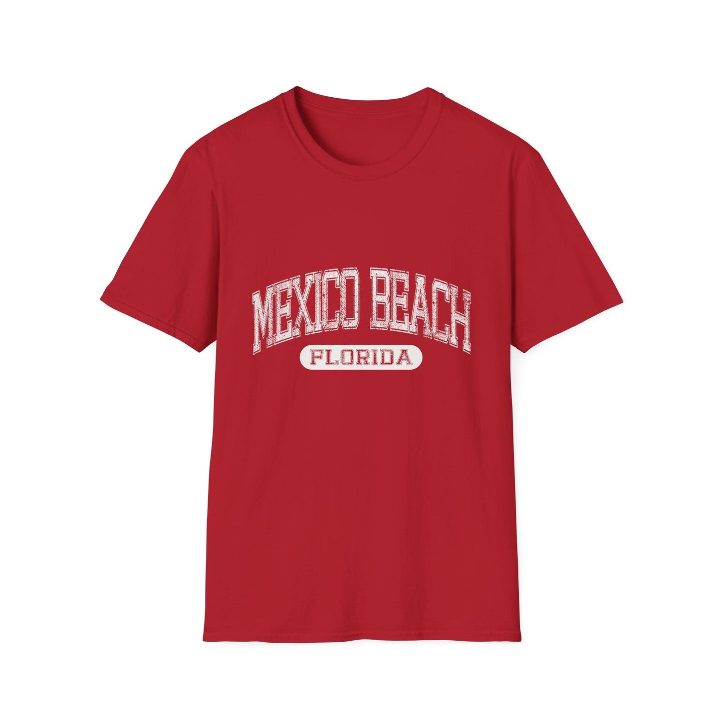 Mexico Beach Tee Florida - Distressed Text Varsity Letters Official Tee