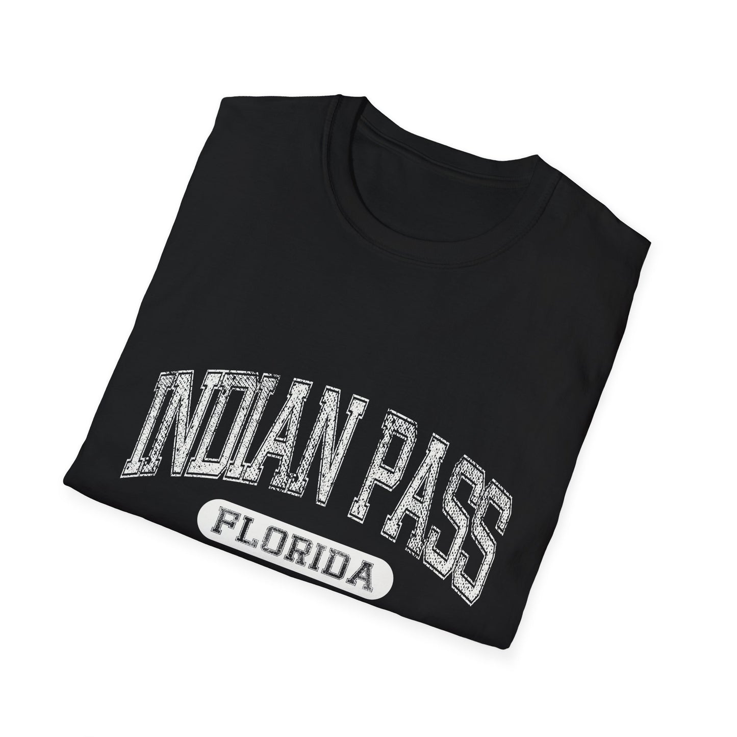 Indian Pass Tee Florida - Varsity Letters Bold Text Official Beach Tee