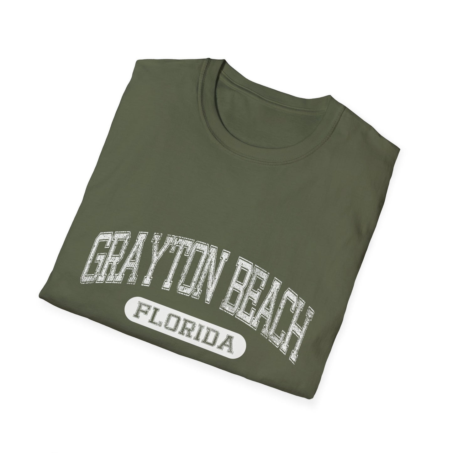 Grayton Beach Tee Florida - Distressed Text College Font Bold Letters Official