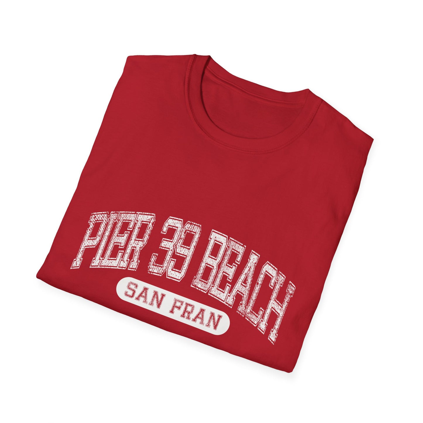 Pier 39 Beach Tee San Francisco - Official Tee Bold Letters Beach Tee Distressed