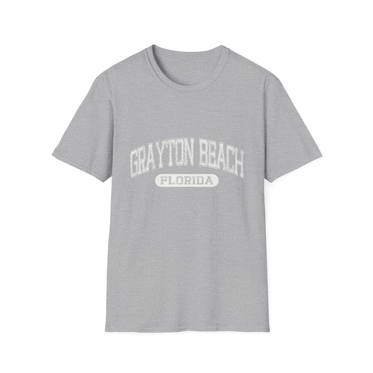 Grayton Beach Tee Florida - Distressed Text College Font Bold Letters Official