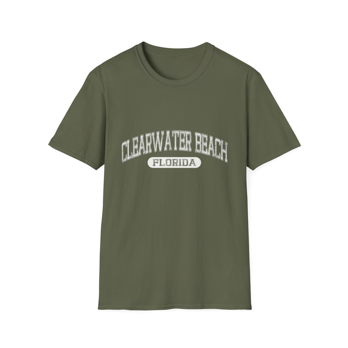 Clearwater Beach Tee Florida - Distressed Text Varsity Letters Official Tee