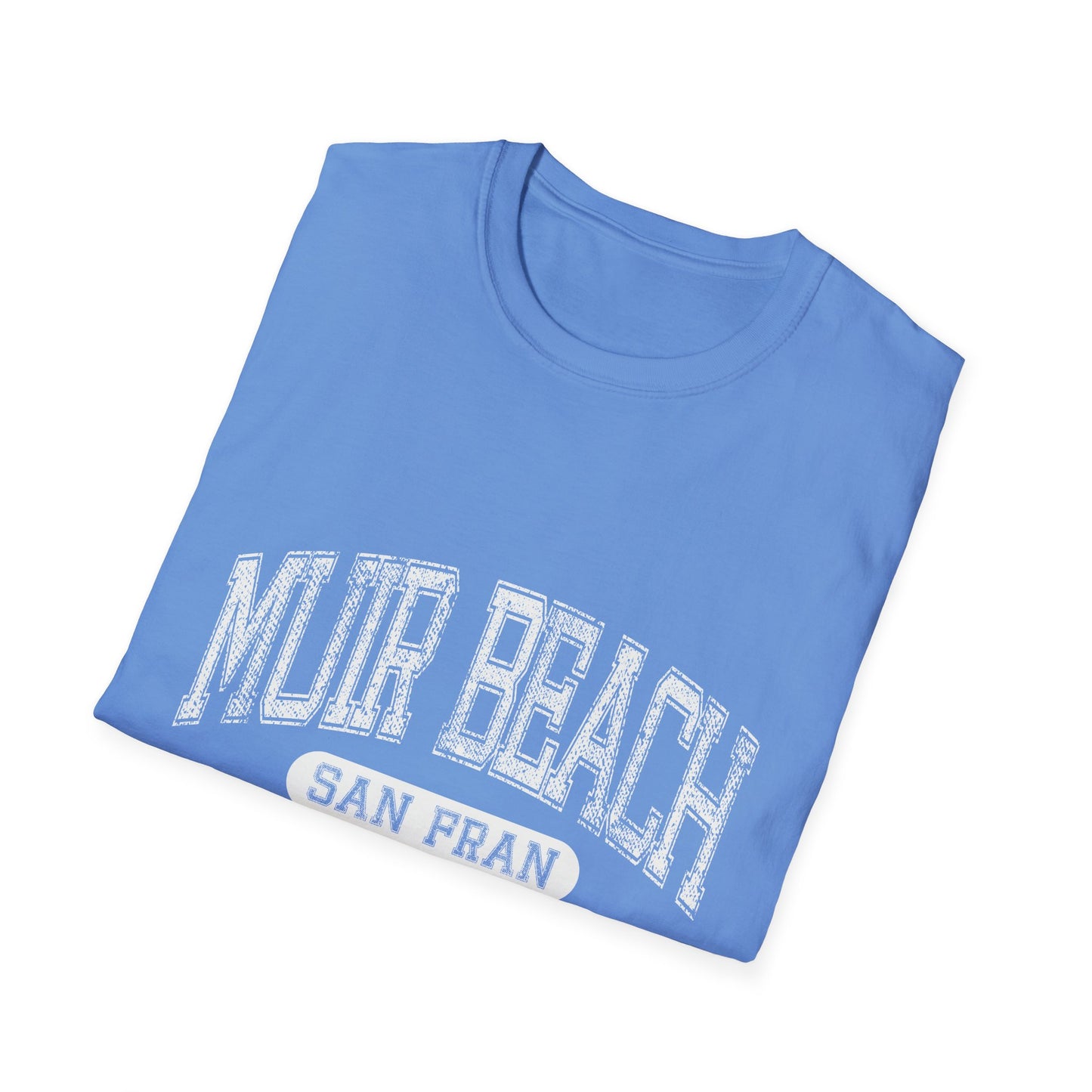 Muir Beach Tshirt San Francisco - Bold Text Distressed Letters Curved Text