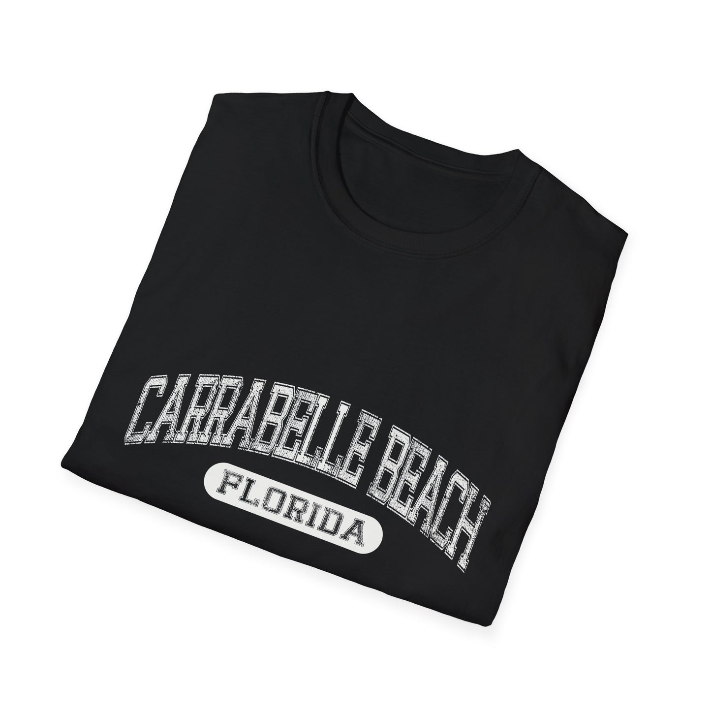 Carrabelle Beach Tee Florida - Bold Text Distressed Letters Curved Text