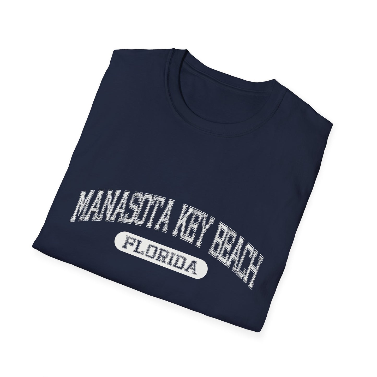 Manasota Key Beach Tee Florida - Distressed Text Varsity Letters Official Tee