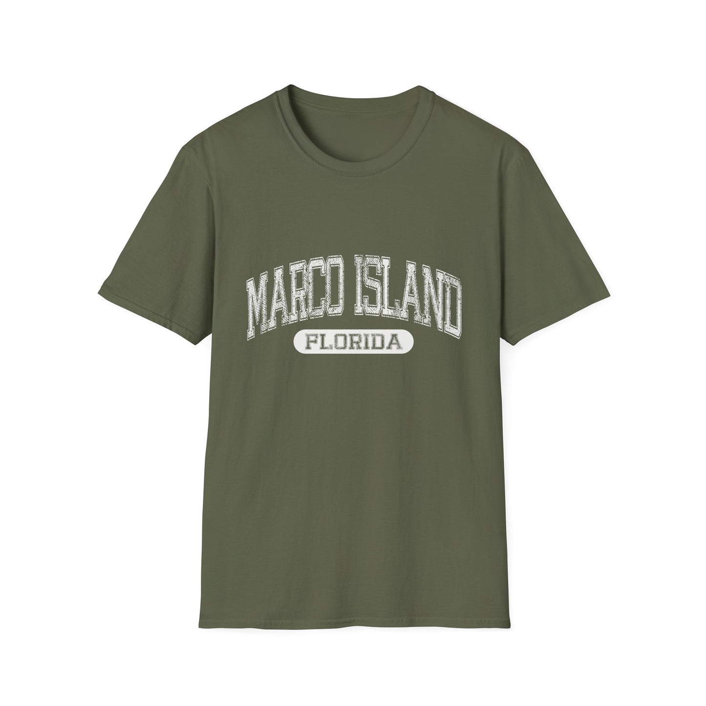 Marco Island Tshirt Florida - Varsity Letters Bold Text Official Beach Tee