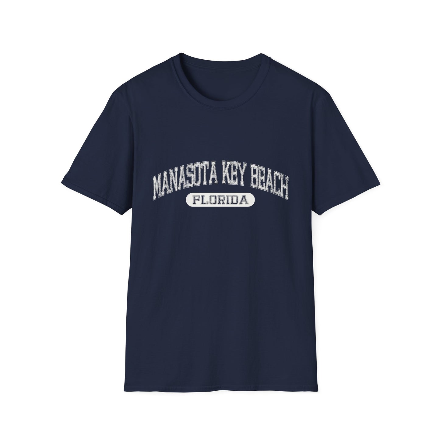 Manasota Key Beach Tee Florida - Distressed Text Varsity Letters Official Tee