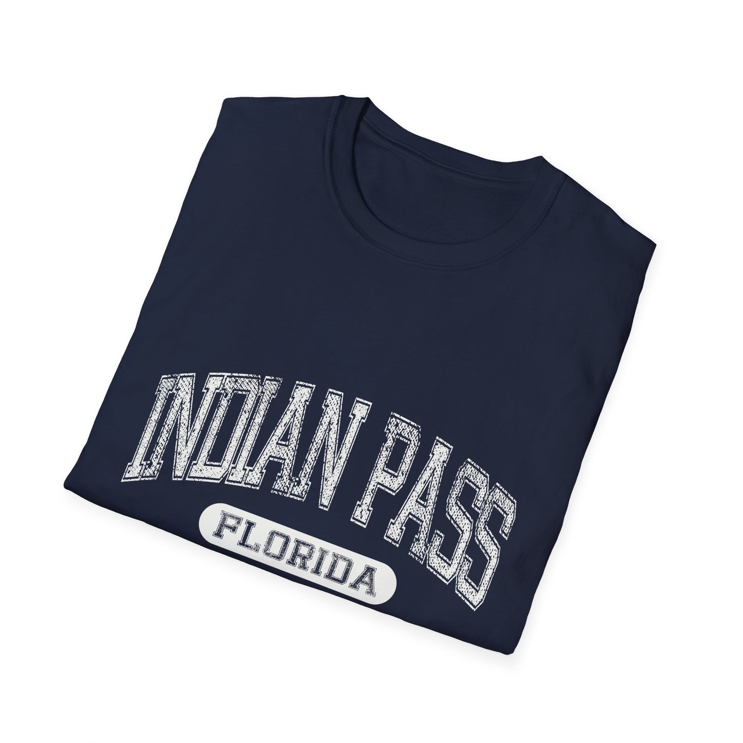 Indian Pass Tee Florida - Varsity Letters Bold Text Official Beach Tee