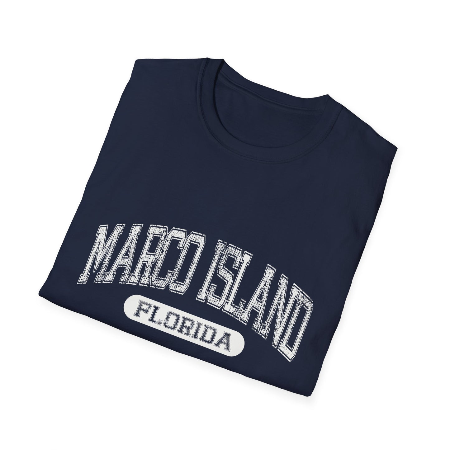 Marco Island Tshirt Florida - Varsity Letters Bold Text Official Beach Tee